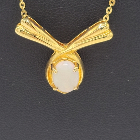 Vintage Sterling silver with gold Overlay 925 Choker Ethiopian Opal Necklace - Picture 5 of 13